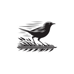 Rail Bird Vector Silhouette - Minimalist Rail Bird Design - Rail Bird Illustration.