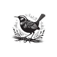 Rail Bird Vector Silhouette - Minimalist Rail Bird Design - Rail Bird Illustration.