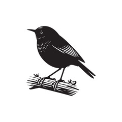 Rail Bird Vector Silhouette - Minimalist Rail Bird Design - Rail Bird Illustration.
