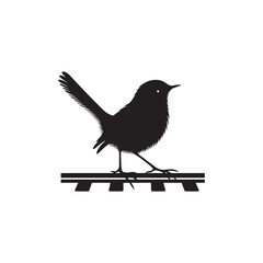 Rail Bird Vector Silhouette - Minimalist Rail Bird Design - Rail Bird Illustration.