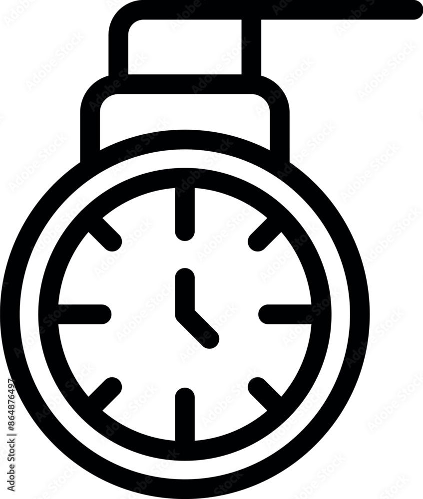 Poster analog clock telling the time with its hands pointing at the hour