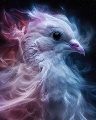 Obraz premium Ethereal bird in cosmic space