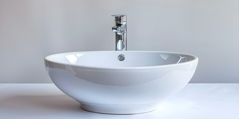 Fototapeta premium Wash basin in isolation on a white background. Concept Product Photography, Isolated Objects, White Background, Minimalist Design, Home Decor