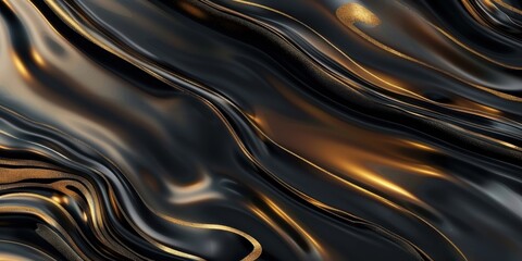 Fototapeta premium abstract wavy metallic gold and black background
