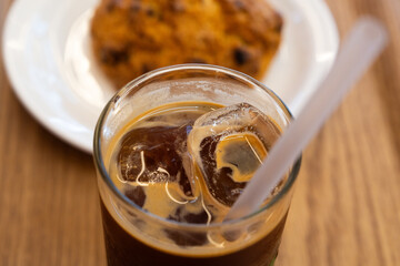 ice coffee and bread