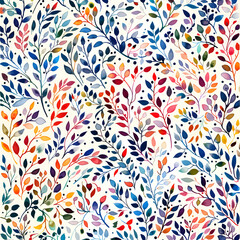 colorful flower watercolor seamless pattern,seamless pattern for beauty products,generative ai