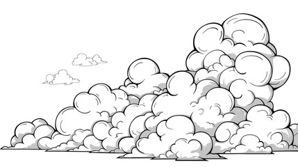 Cartoon cloud, outlined for coloring.