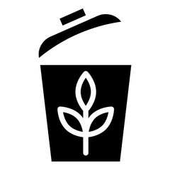 Plant Trash Vector Glyph Icon Design
