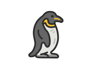 Obraz premium ペンギンのアイコン（線画カラー）のイラスト