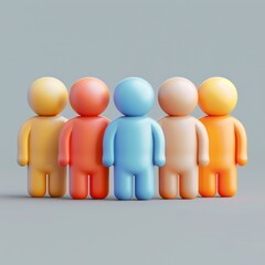A 3D icon of a team of people, symbolizing teamwork and collaboration, essential in many job environments.
