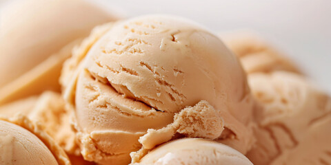 Decadent toffee ice cream treat, a closeup of decadent toffee ice cream, its rich color and creamy texture featured against a white backdrop