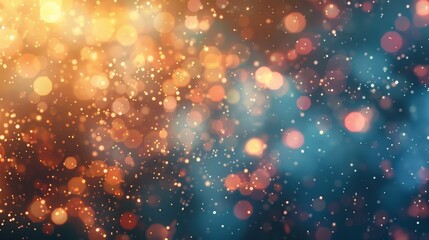 Abstract background with vibrant gold and blue bokeh lights, perfect for festive and celebratory designs.