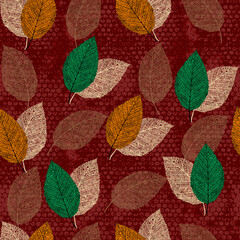 seamless pattern with autumn leaves