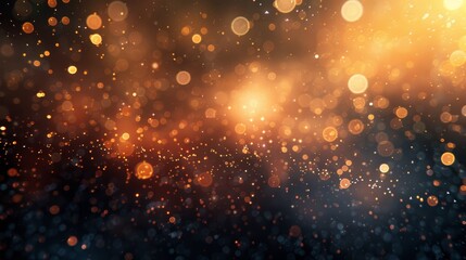 Fototapeta premium Abstract background with warm, glowing lights and bokeh effect. Ideal for festive, celebratory, or magical designs.
