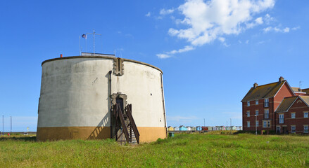 Martello tower now used as coastguard station Felixstowe Suffolk.