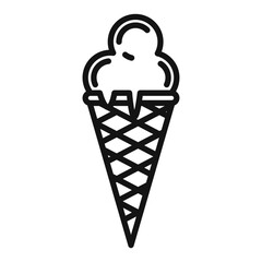 Sweet Treat Ice Cream Cone Icon for Dessert Shops