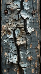 Obraz premium Close-up view of cracks in a weathered wooden fence.