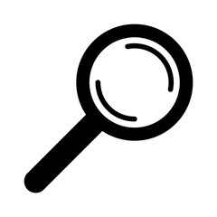 Magnifying glass icon, magnifier or loupe sign. Search icon.