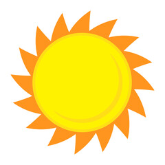 Sun icon in flat style, simple yellow sun.