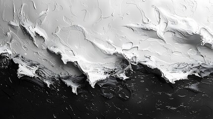 A 16:9 mural of monochrome textures, layers of textures in black, white, and grey.