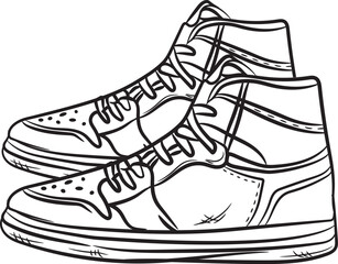 Illustration of hand-drawn skechers shoes