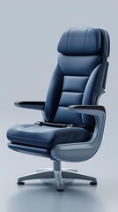 Modern airplane passenger seat, isolated on a bright background