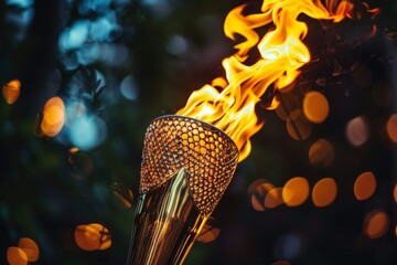 Captured flames in artistic style, olympic torch