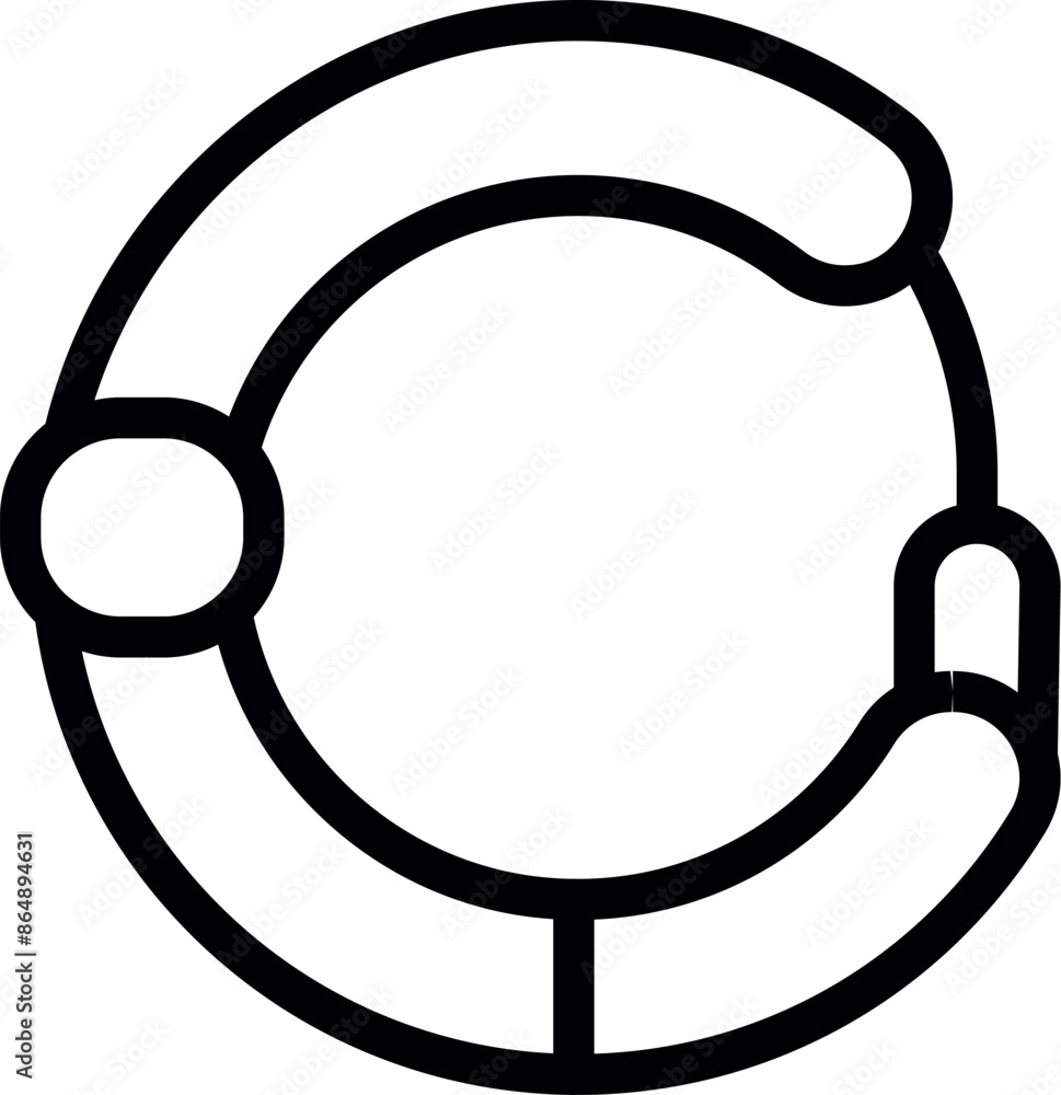 Poster simple black and white icon of a circular progress bar indicating loading status