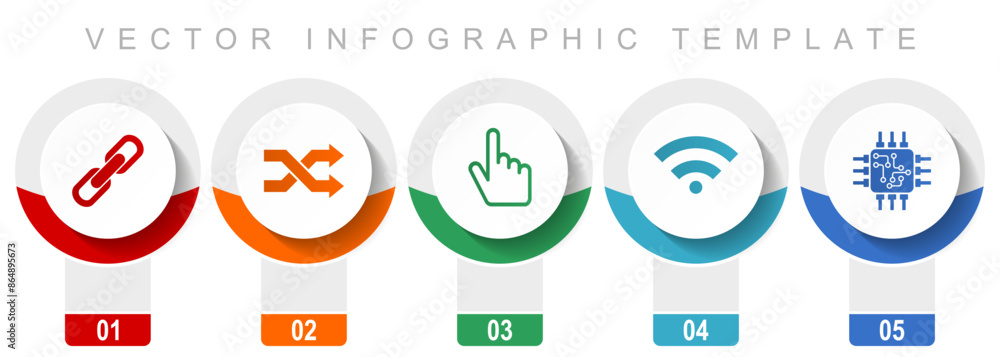 Fototapete web and internet icon set, miscellaneous vector icons such as chain, arrows, finger, signal and chip