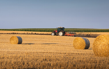 Tractor plowing