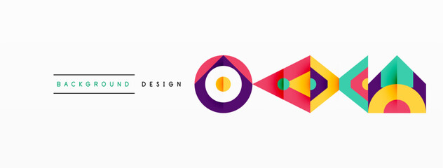 Obraz premium Colorful circle and triangle abstract background. Template for wallpaper, banner, presentation, background