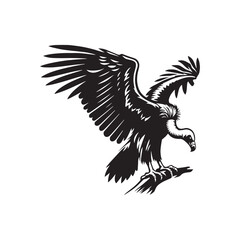 Vulture Bird Vector - Minimalist Vulture Silhouette - Vulture Bird Illustration.