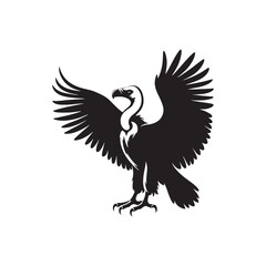 Vulture Bird Vector - Minimalist Vulture Silhouette - Vulture Bird Illustration.