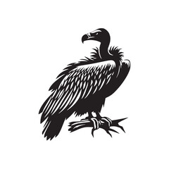 Vulture Bird Vector - Minimalist Vulture Silhouette - Vulture Bird Illustration.