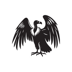Vulture Bird Vector - Minimalist Vulture Silhouette - Vulture Bird Illustration.