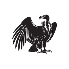Vulture Bird Vector - Minimalist Vulture Silhouette - Vulture Bird Illustration.
