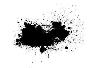 Naklejka premium Abstract black blot object. hand drawing. Not AI. Vector illustration