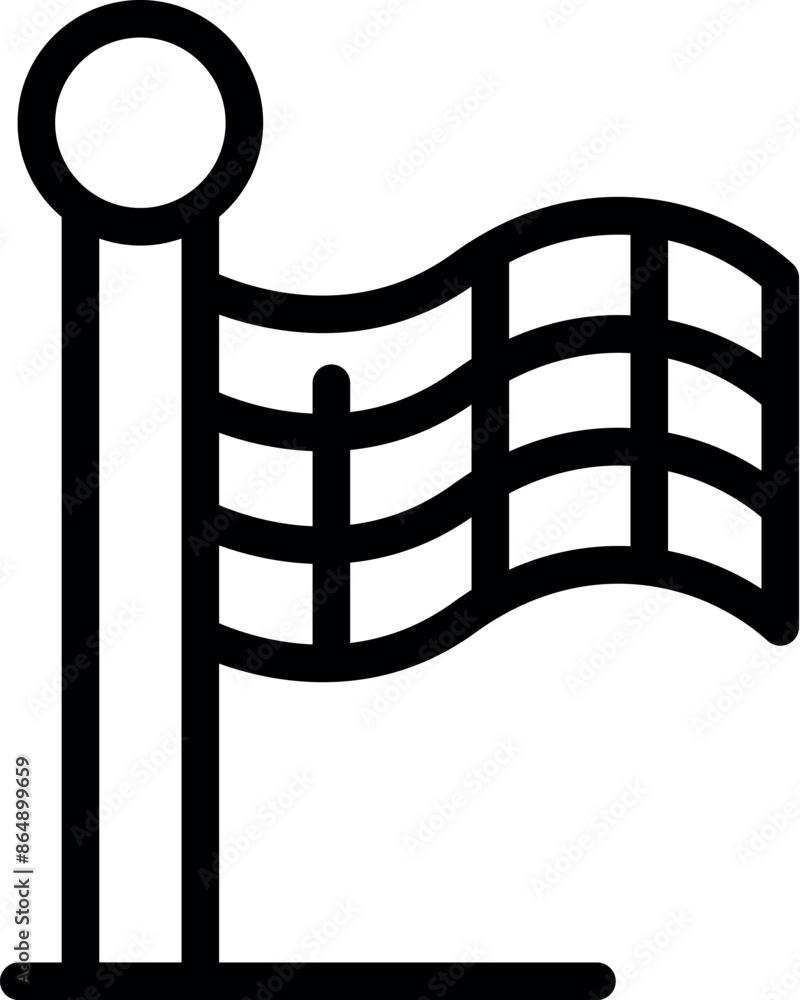 Poster simple finish line flag icon representing the end of a race and the concept of victory