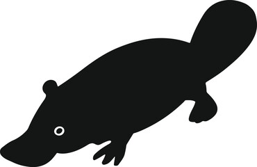 A vector Silhouette image of Platypus animal