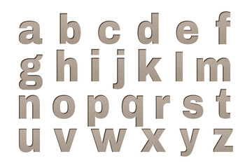 Png alphabet lowercase paper cut typography