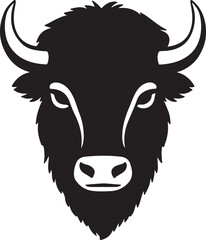 Bison head vector silhouette image.art and illustration.