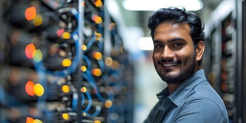 Indian IT support technician keeping technology running smoothly. Concept Indian IT, Support Technician, Technology, Smooth Operations, Software Maintenance
