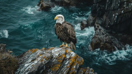 The eagle flies from the nest