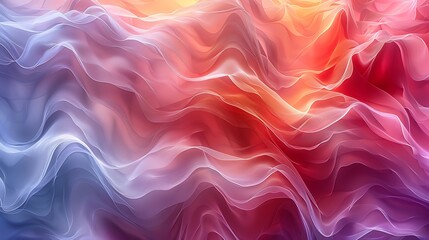 Obraz premium Abstract mural with color gradient waves, smooth flowing waves of colors transitioning into each other, modern art style, 16:9 ratio.