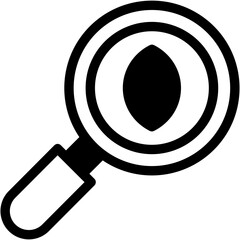 Vector Icon Natural Research, Ecology and Environment, Magnifying Glass, Resource, Plant