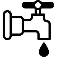 Vector Icon Water Tap, Cleaning Products, Hygiene, Droplet