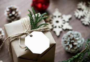 Christmas png gift tag mockup