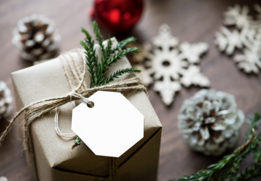 Christmas png gift tag mockup - Powered by Adobe