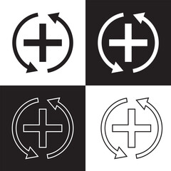 Obraz premium Health recovery flat vector icons. isolated on white and black background. EPS 10
