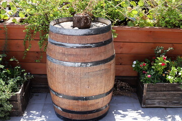 Fototapeta premium Large barrel for transporting liquids.